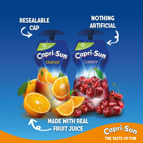 Capri-Sun Cherry (15 x 330ml Bulk Multipack) With Resealable Cap And Nothing Artificial 2