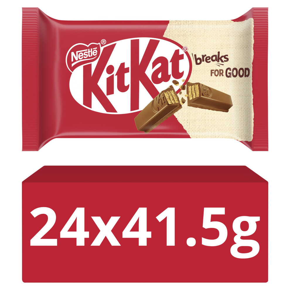 Kitkat 4-Finger Milk Chocolate Biscuit Bar | 24X 41.5G Bars | Chocolate Multipack