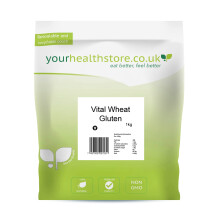 yourhealthstore Premium Vital Wheat Gluten Flour, 87.5% Protein, Non GMO, Vegan, Recyclable Pouch, Off white to yellow, 1000 g