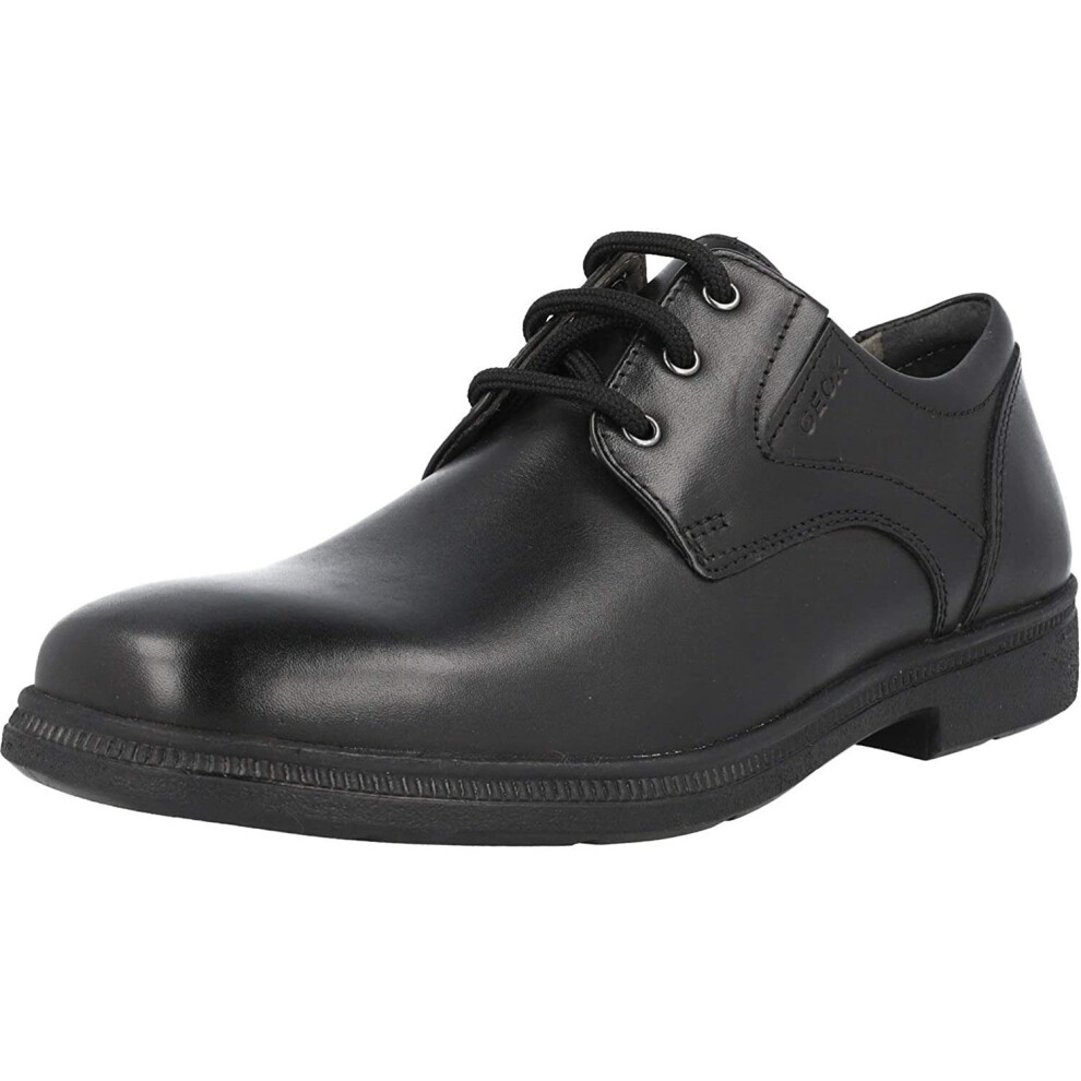 Geox (2.5 Uk, Black) Boys Federico Leather School Shoes