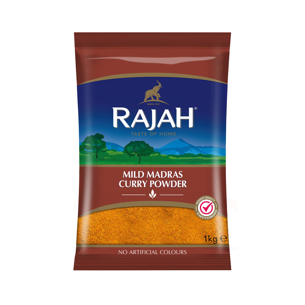 Rajah Spices Mild Madras Curry Powder | Madras | Mild | Curry Powder | (1Kg)