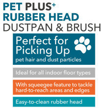 Beldray Pet Plus Rubber Dustpan And Brush Set NonScratch Broom Bristl