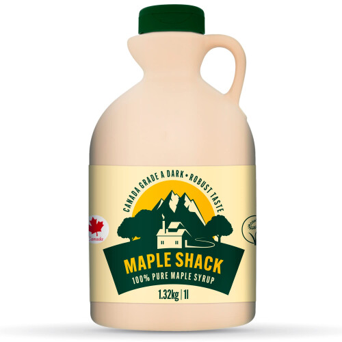 Maple Shack 100% Pure Canadian Maple Syrup 1l - Grade A, Dark Maple