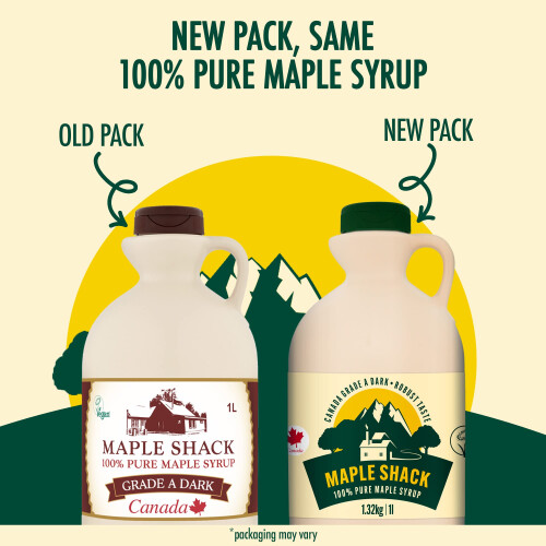 Maple Shack 100% Pure Canadian Maple Syrup 1l - Grade A, Dark Maple 1