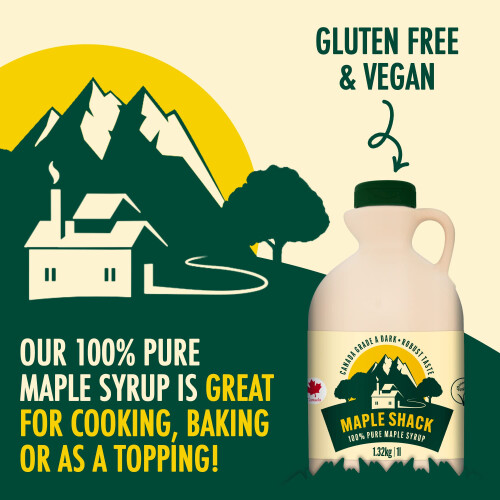 Maple Shack 100% Pure Canadian Maple Syrup 1l - Grade A, Dark Maple 2