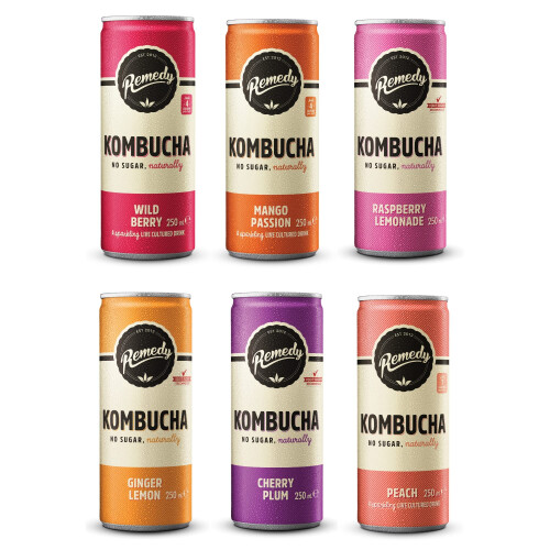 Remedy Kombucha - Rainbow Pack - 24 x 250ml 2