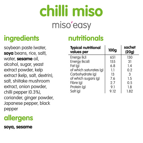 Itsu Chilli Miso Soup Sachets | Instant Miso'Easy Chilli Miso Paste | 1