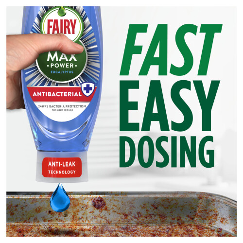 Fairy Fairy Max Power Washing Up Liquid Antibacterial 8 x 545ML Easy  Effort 2