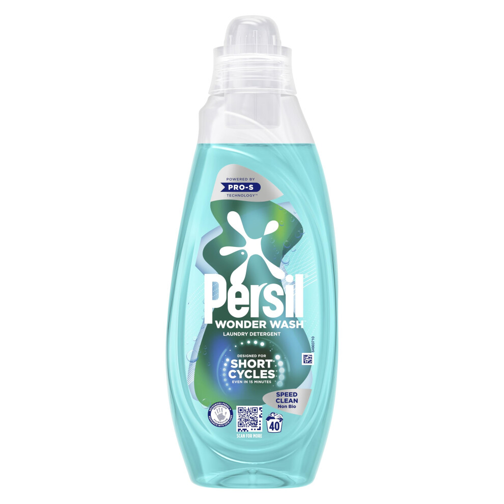 Persil Wonder Wash Speed Clean Non Bio Liquid Detergent Fast-Acting Formulation With Extraordinary Fragrance Designed For The Shortest Washing Cycles