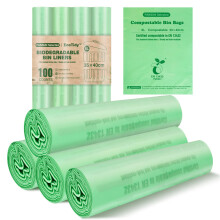 PANSUN Selected Compostable Food Waste Bags 100 Counts 6l Bin Bags