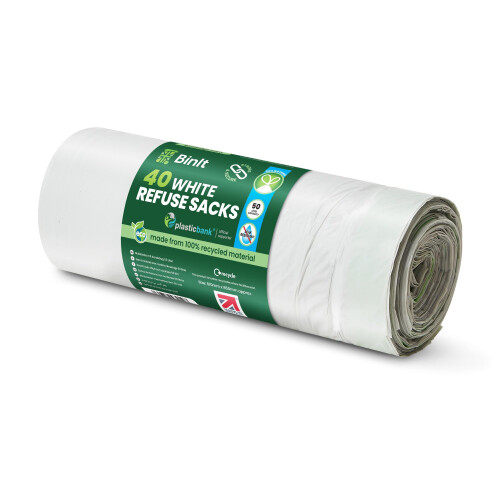 BIN IT 40 Drawstring 50l & Secure, Refuse Sacks, Bin Bags, Bin Liners