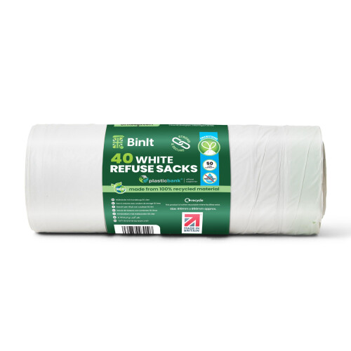 BIN IT 40 Drawstring 50l & Secure, Refuse Sacks, Bin Bags, Bin Liners 1