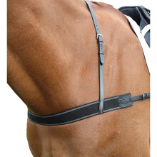 (One Size, Black) Blenheim Leather Horse Elastic Breastgirth
