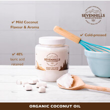 Sevenhills Wholefoods 1L Organic Extra Virgin Raw Coconut Oil ColdPres