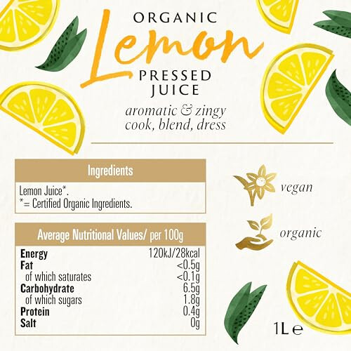 Biona Organic Lemon Juice 1lt 2