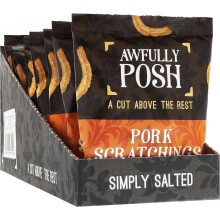Awfully Posh Pork Scratchings (10x40G) | Simply Salted Delightful