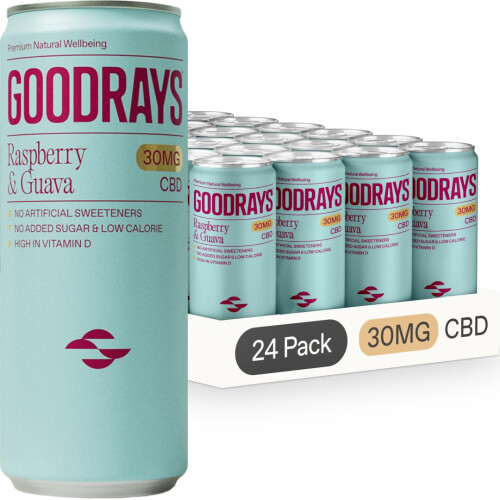 Goodrays Drinks Raspberry GOODRAYS CBD Drinks, Sparkling Low Calorie Soft Drink, Vegan, Raspberry ...