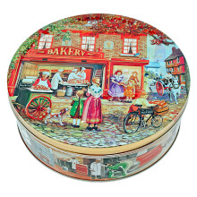 Jacobsens of Denmark Caramel Crunch Cookies sprinkled with Sea Salt in Bakery Shop Art Tin 454g - Biscuit Tin Gift for Women, Men & Kids