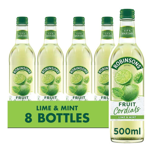 Robinsons Fruit Cordials Crushed Lime & Mint, 500ml (Pack 8)