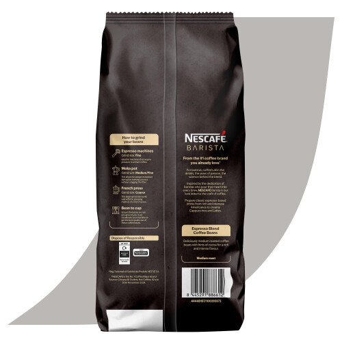 Nescafe NESCAFÉ BARISTA Espresso Blend Coffee Beans, Medium Roast, 8/10 2