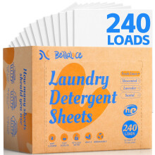 BellaLuce Laundry Detergent Sheets - Laundry Sheets, 240 Loads, Eco-Friendly, Plastic-Free, Fresh Linen Scent, Space Saving, Fast Dissolve & Hypoalle