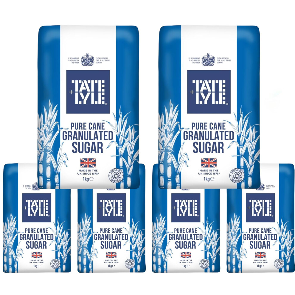 Tate Lyle Pure Cane Granulated Sugar - White - 1kg Bags (Pack 6)-image-OPC-PVX867F-NEW