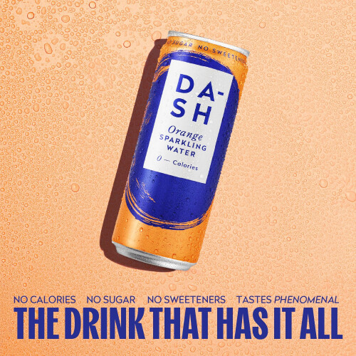 DASH Water Orange - 12 x Orange Flavoured Sparkling Spring Water - NO 2