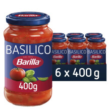 Barilla Basilico Pasta Sauce 6 x 400g – Italian Tomato & Basil – No Added Preservatives – Vegan – Ideal for Pasta & Spaghetti – Bulk Pack