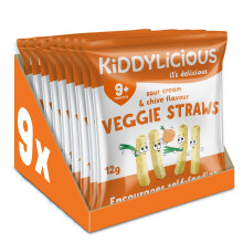Kiddylicious Sour Cream & Chive Straws - Delicious Snacks for Kids - S