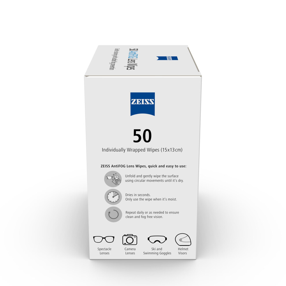Zeiss Antifog Wipes Lens Cleaner For Glasses Cameras Binoculars Indiv