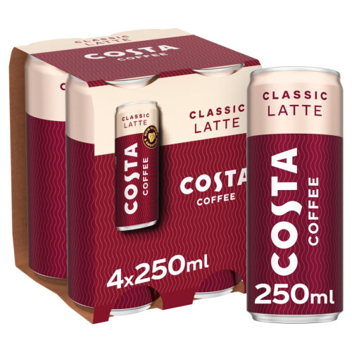 Costa Coffee Costa Coffee Classic Latte Iced Coffee 4 x 250ml