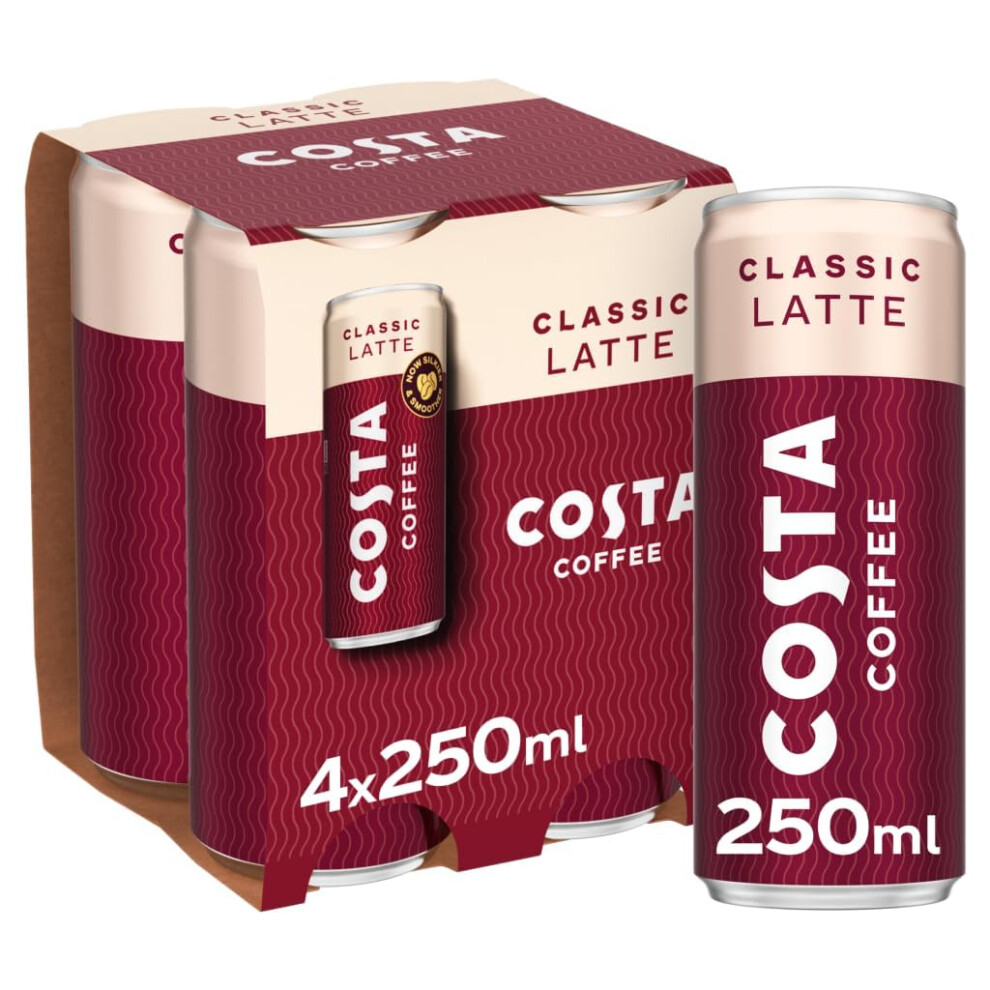Costa Coffee Classic Latte Iced Coffee 4 X 250Ml