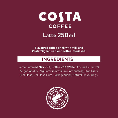 Costa Coffee Costa Coffee Classic Latte Iced Coffee 4 x 250ml 2