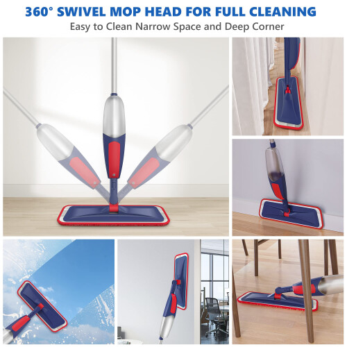 Microfibre Spray Mops for Cleaning Floors  BPAWA Flat Floor Mop with S 2