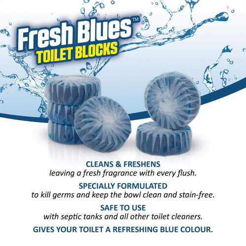 Airpure Mighty Burst Fresh Blues Toilet Block, 6 Pack, Cistern Blocks that 1