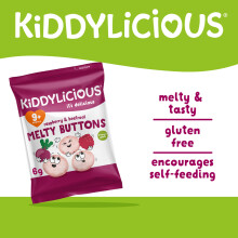 Kiddylicious Raspberry Beetroot Melty Buttons Delicious Snacks for K