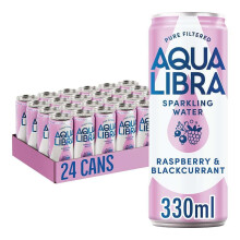 AQUA Libra Sparkling Sugar-Free Fruit Water, No Calories, Raspberry