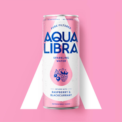 AQUA Libra Sparkling Sugar-Free Fruit Water, No Calories, Raspberry 2