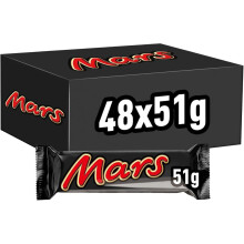 Mars Milk Chocolate, Caramel & Nougat Bars Bulk Box, 48 Bars of 51g