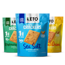 Keto Crackers (Sea Salt, Rosemary & Garlic, Cheddar & Onion) Variety pack, low c
