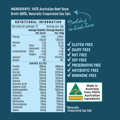 ABBCo Natural Beef Bone Broth Concentrate - 390g 2