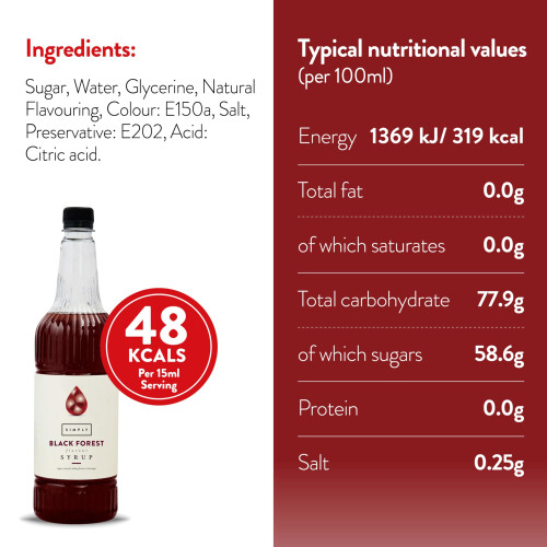 SIMPLY Black Forest Syrup (1 Litre) 2