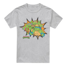 (M, Sport Heather) Teenage Mutant Ninja Turtles Mens Funny Face Turtles T-Shirt