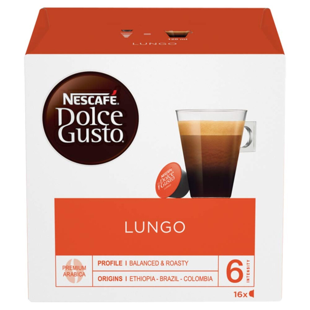 Nescafe Nescafé Dolce Gusto Lungo Coffee Pods, 16 Capsules (Pack Of 3, Total