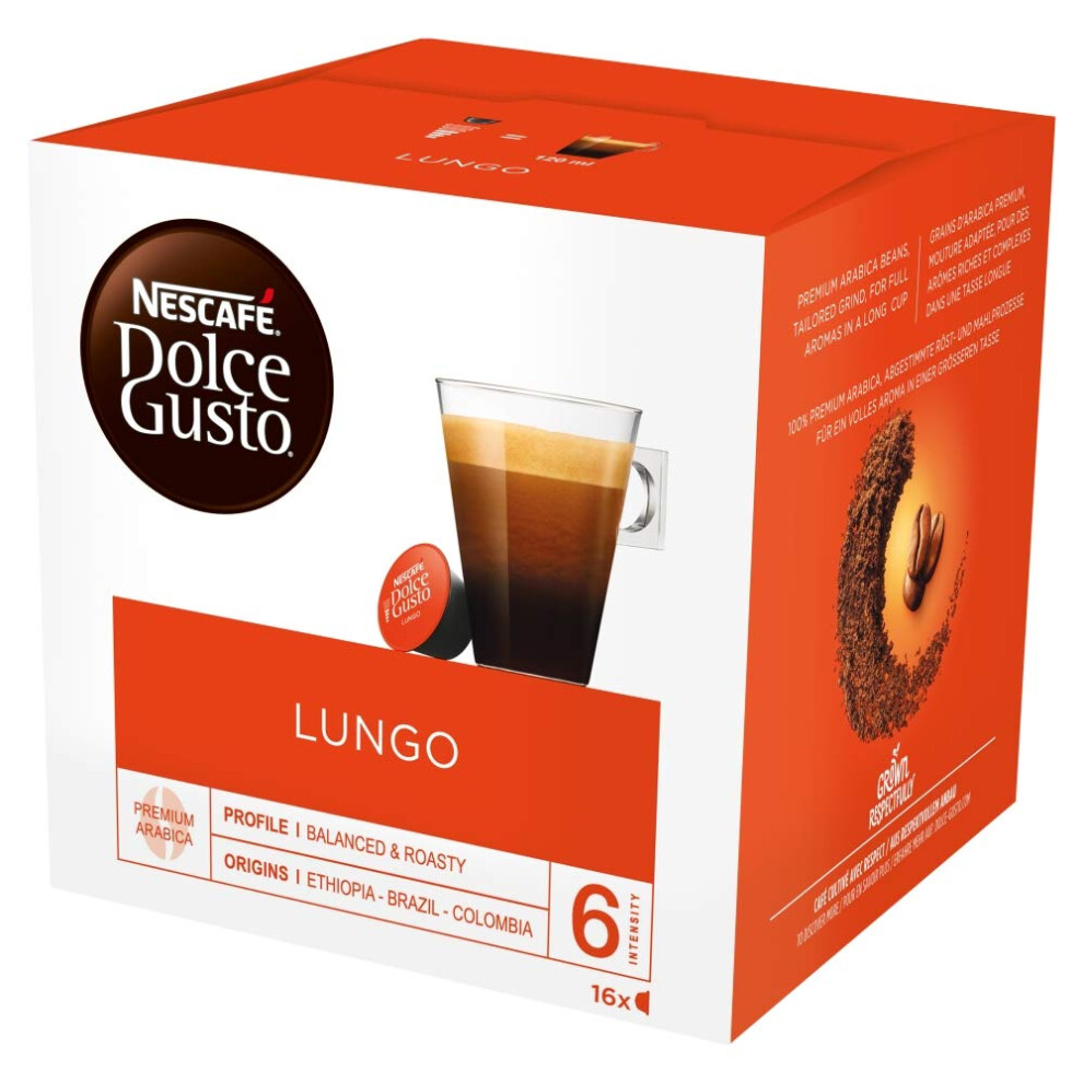 Nescafe Nescafé Dolce Gusto Lungo Coffee Pods 16 Capsules Pack Of 3 Total 48 C
