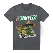 (L, Charcoal) Teenage Mutant Ninja Turtles Mens Van T-Shirt