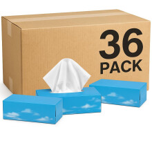 OfficeHarbour 36 x Boxes of 100 Facial Tissues | 2 Ply w/ Hygienic