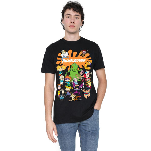 Nickelodeon (M, Black) Nickelodeon Mens Splat Group T-Shirt 1