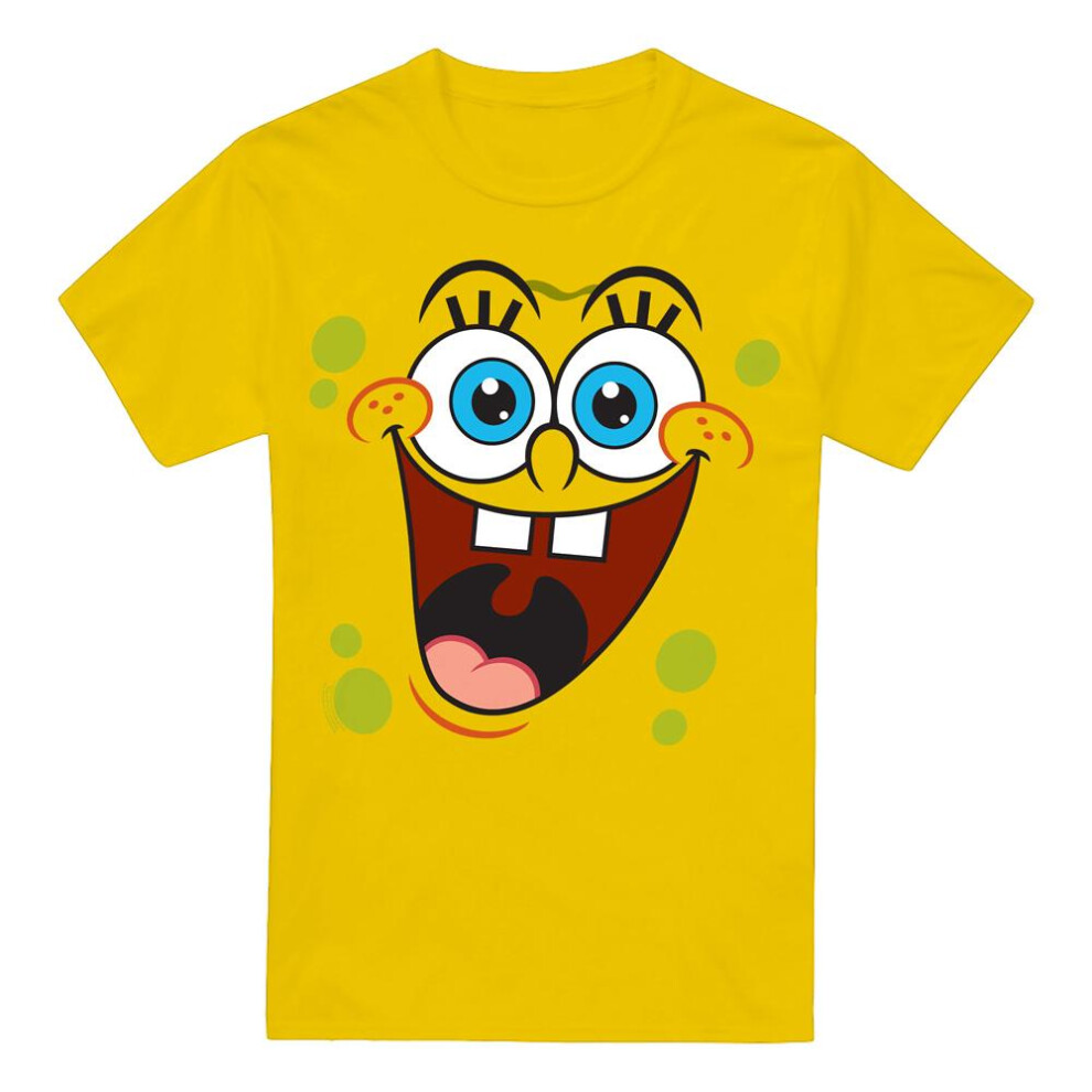 Spongebob Squarepants (Xxl, Yellow) Mens Surprise Face T-Shirt