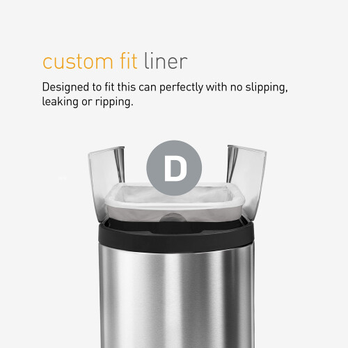 simplehuman CW0254 code D Custom Fit Bin Liner Bulk Pack, White 2